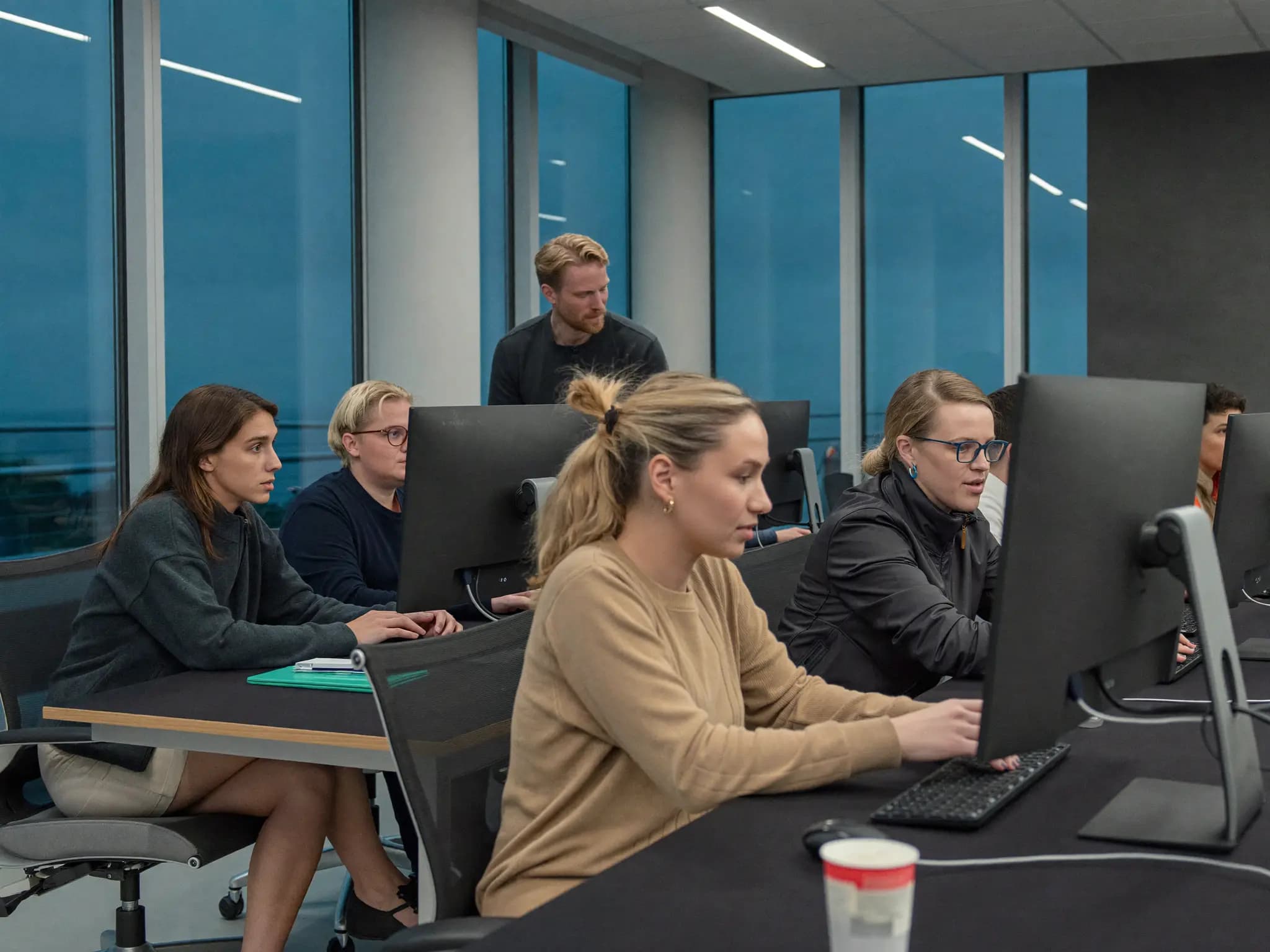 Enterprise systems visualization showing dashboards and workflow tools