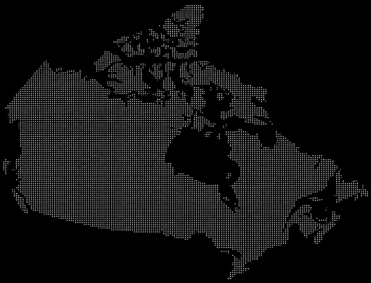 Map of Canada showing Jumpframe locations coast-to-coast